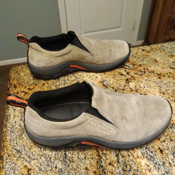 Merrell Men's Slip-On Shoes Grey Suede Loafers Jungle Moc Boulder US 11 J98931 - Picture 3 of 12